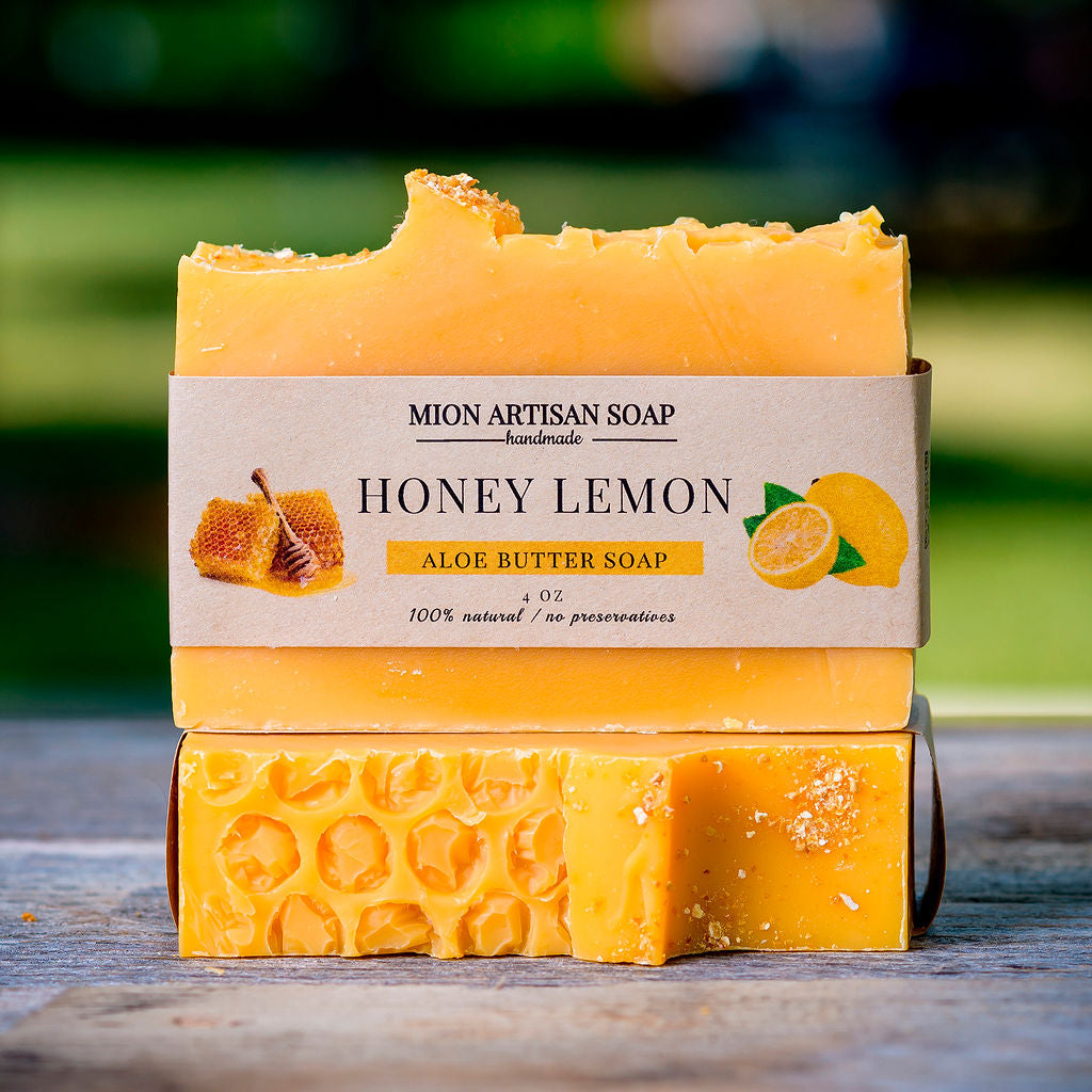 Lemon Honey Soap, Natural Homemade Soap