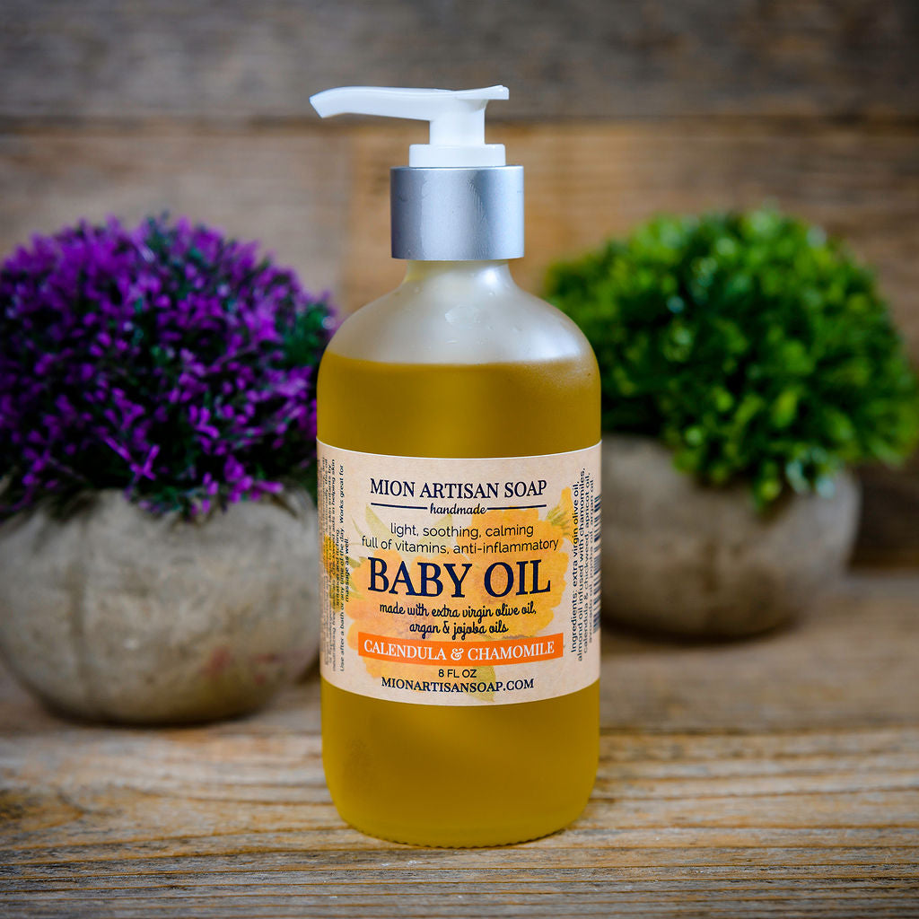 Calendula and Chamomile Baby Oil | Unscented| Light and Nourishing