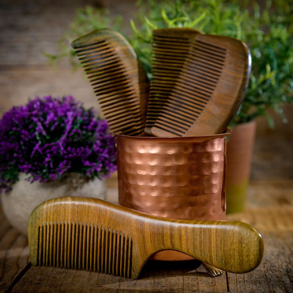 Red Sandalwood Wooden Hair Comb – MION Artisan Soap Co.