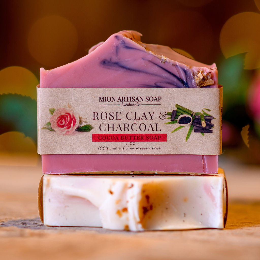 Rose Clay Activated Charcoal Cocoa Butter Soap – MION Artisan