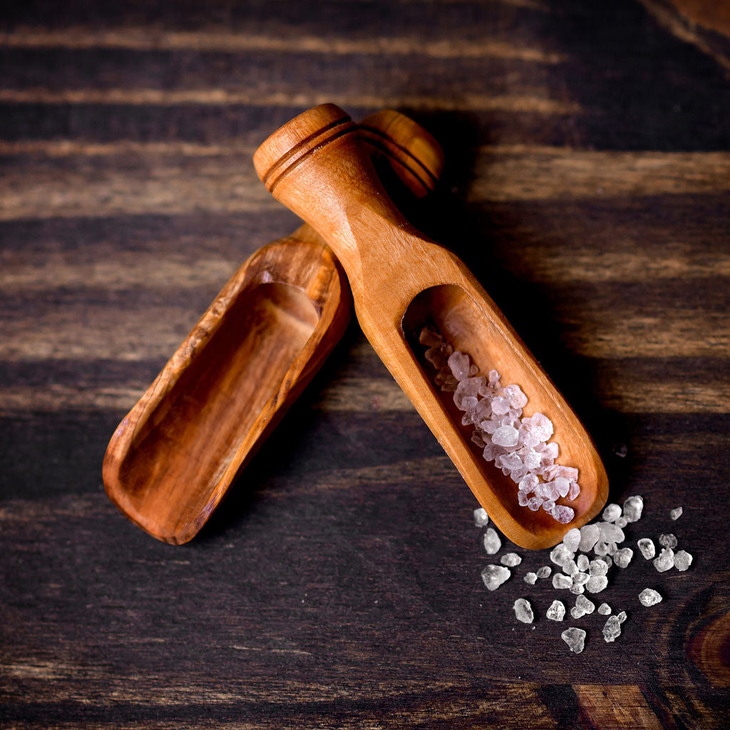 Olive Wood Wooden Scoop | For Scrubs and Bath Salts, 3.5"