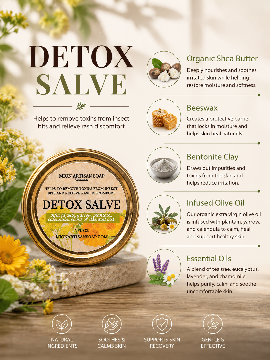 Detox Salve | Relieves Discomfort From Insect Bites, Rashes, And Minor Skin Irritations