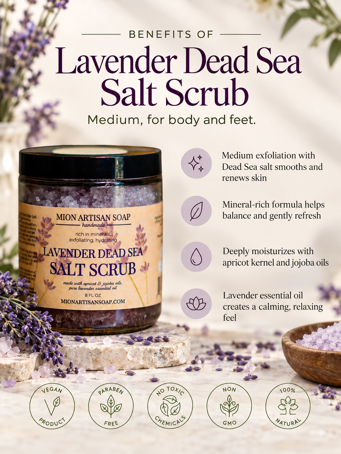 Lavender Dead Sea Salt Scrub | Medium