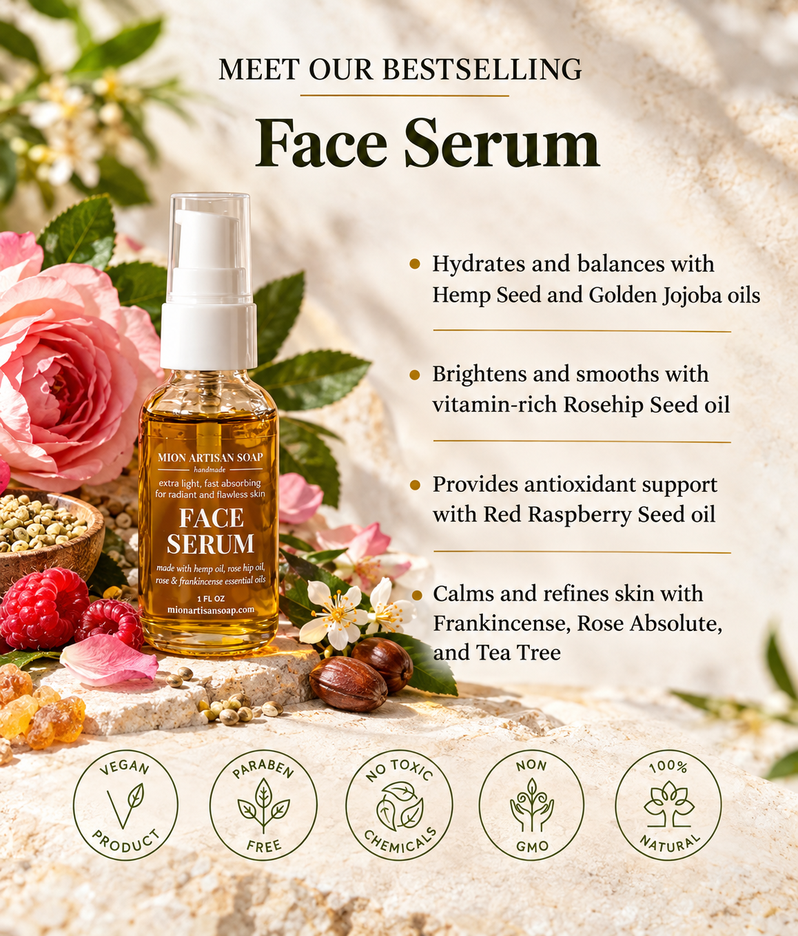 Face Serum | Promotes Collagen Production | Evens Out Skin Tone