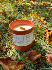 Autumn Woods | Ceramic Jar Candle | with Crackling Wooden Wick and Bamboo Lid