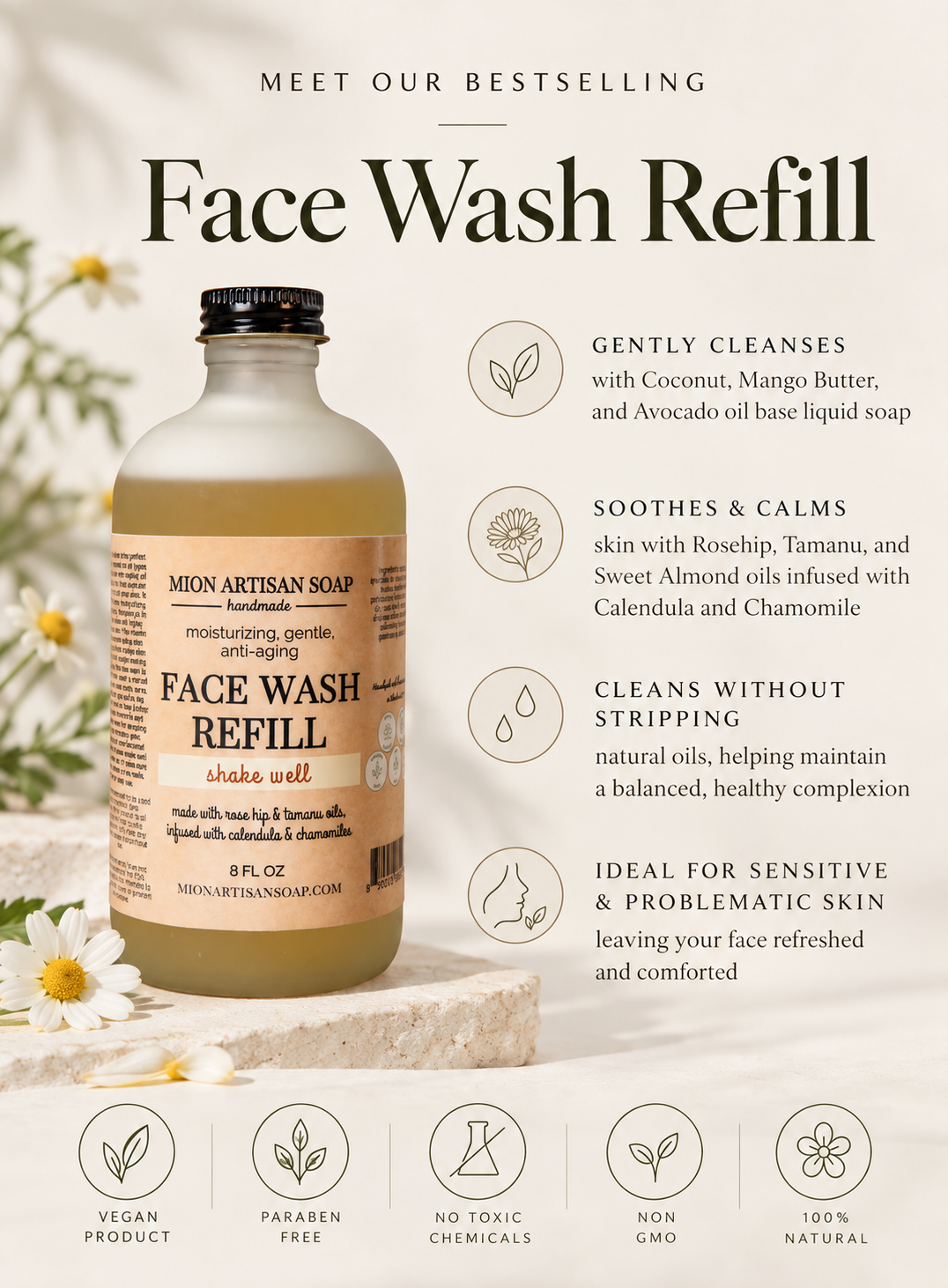 Face Wash Refill | with Rose Hip and Tamanu Oils