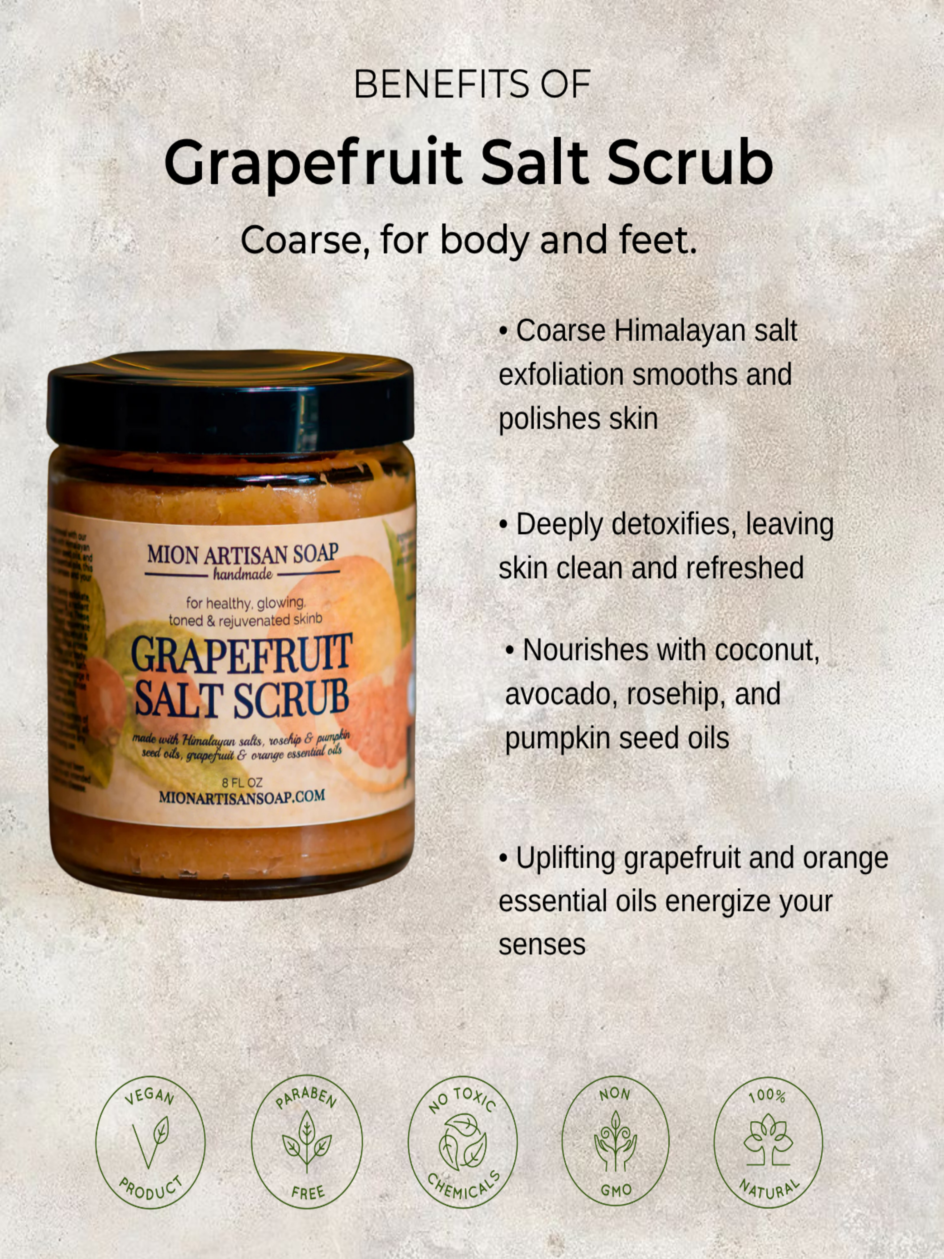 Himalayan Salt Grapefruit Scrub | Coarse