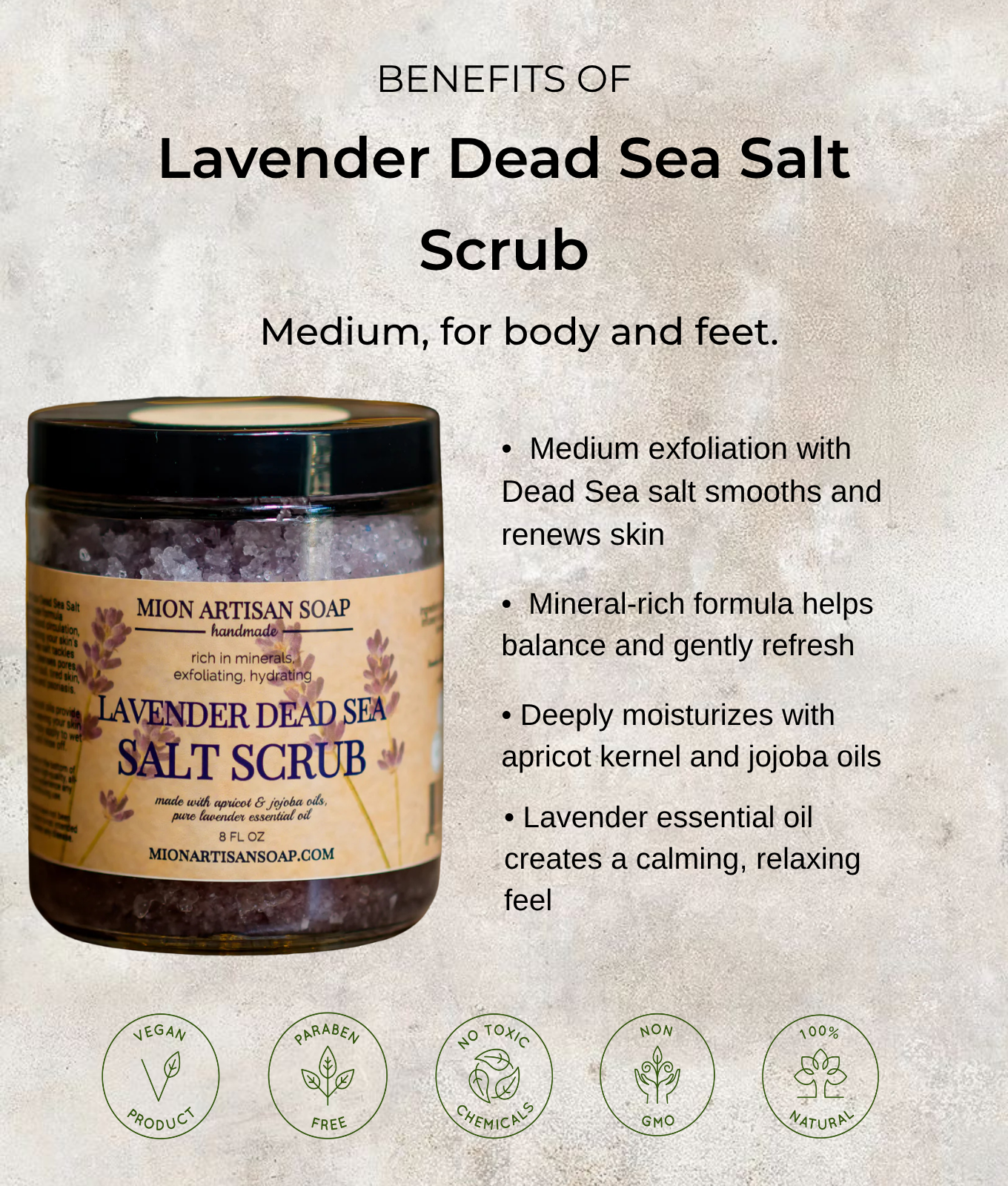 Lavender Dead Sea Salt Scrub | Medium