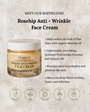 Rosehip Anti-Wrinkle Face Cream | Light Texture | Rich in Vitamins A & C