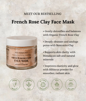French Rose Clay Face Mask | Tone, Clear, and Detox