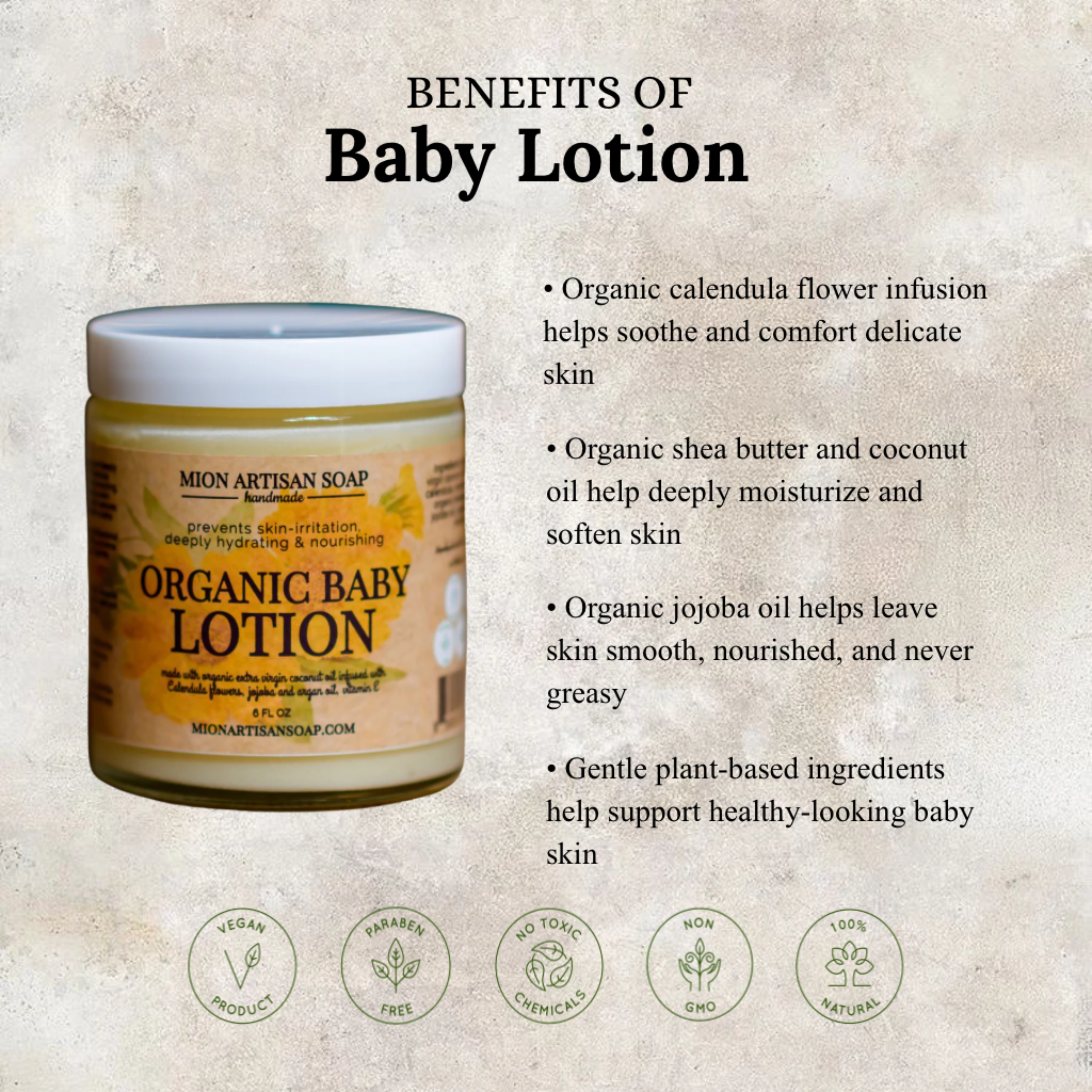 Organic Baby Lotion | Infused with Calendula Flowers