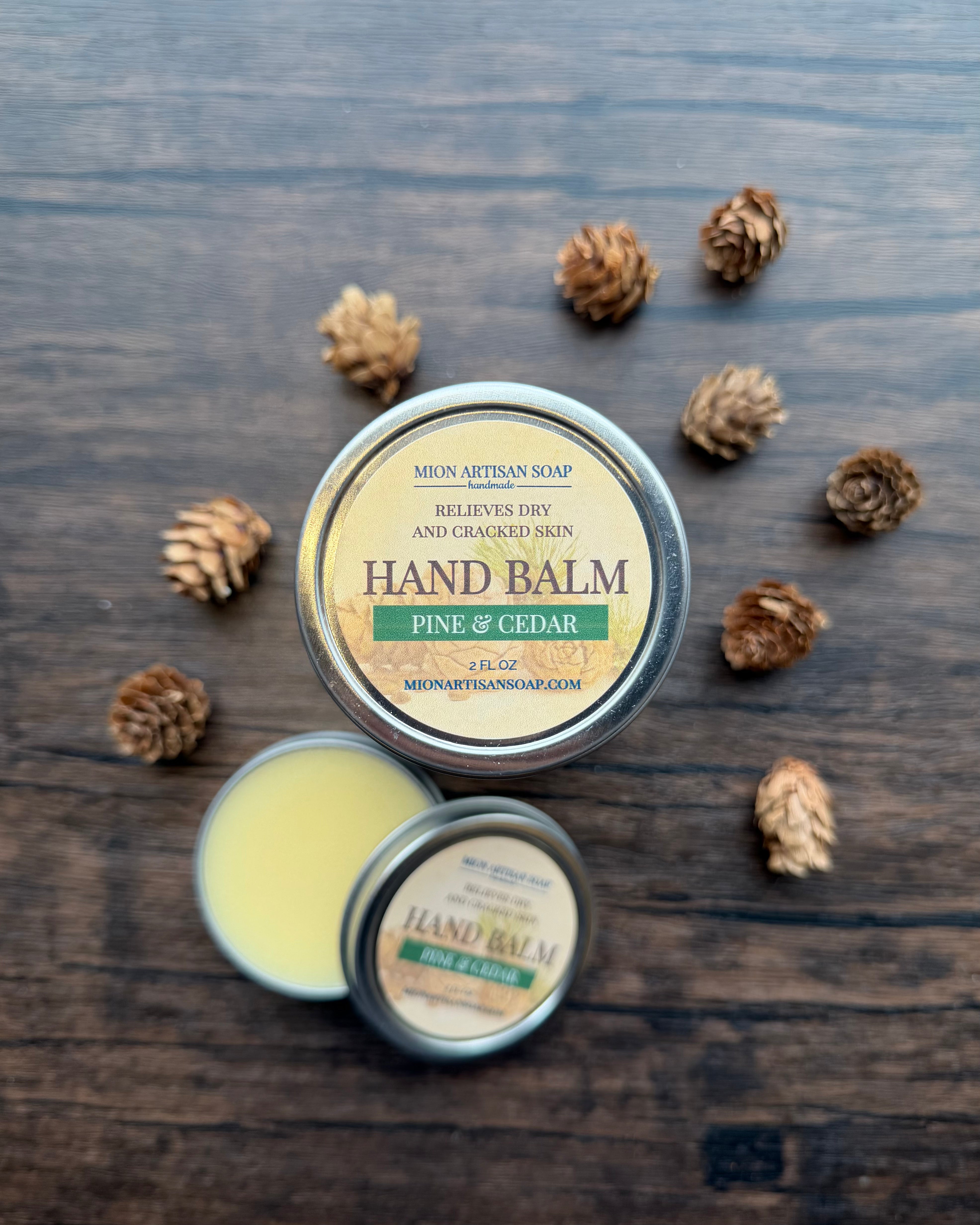 Hand Balm - Pine & Cedar | Not Greasy, Antibacterial, Moisture-Locking