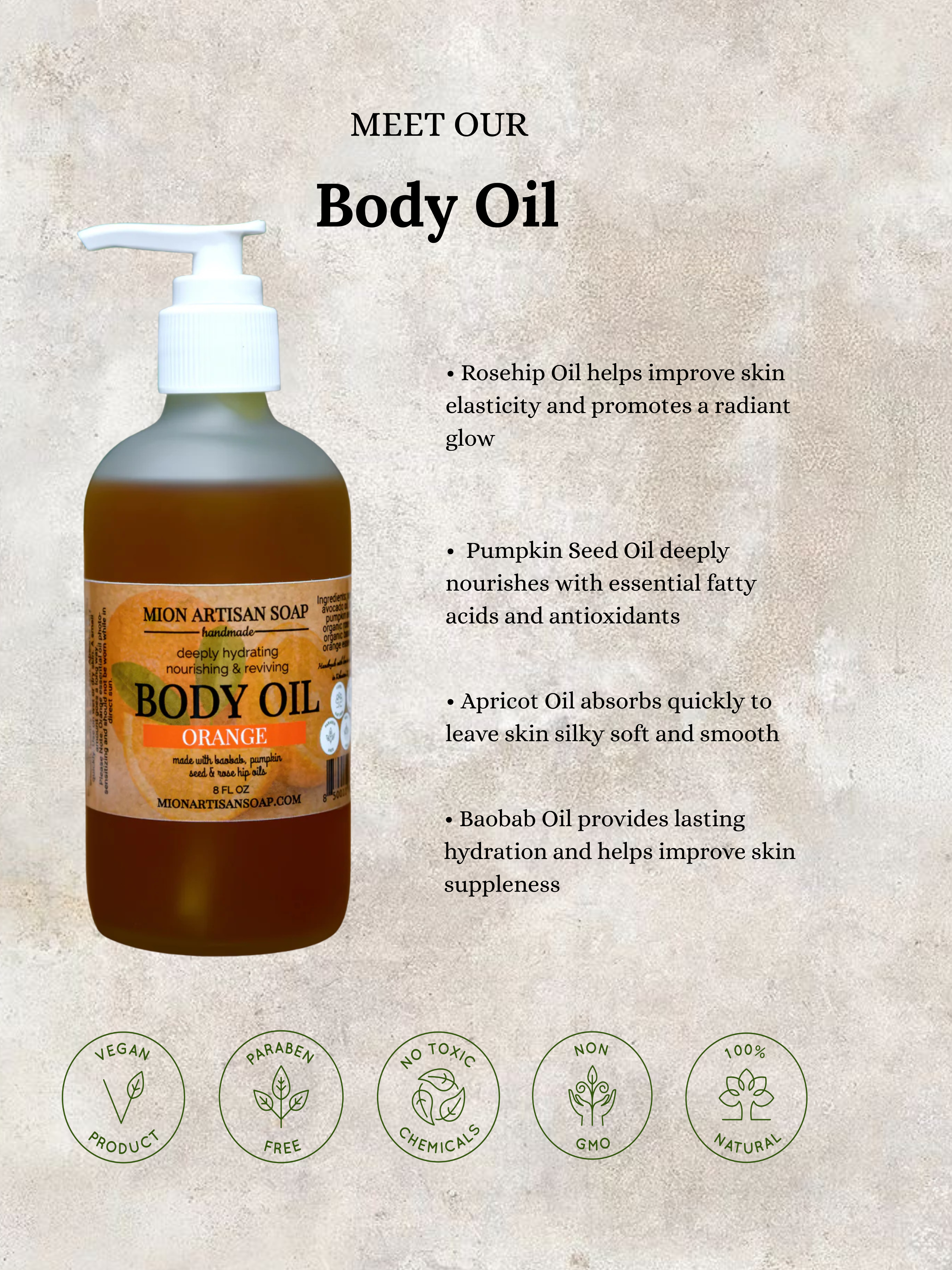 Orange Body Oil | Rich In Vitamins A, D, and E