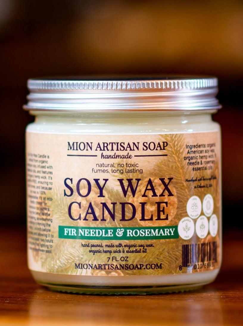 Fir Needle & Rosemary Soy Wax Candle | Long Lasting | 100% Natural