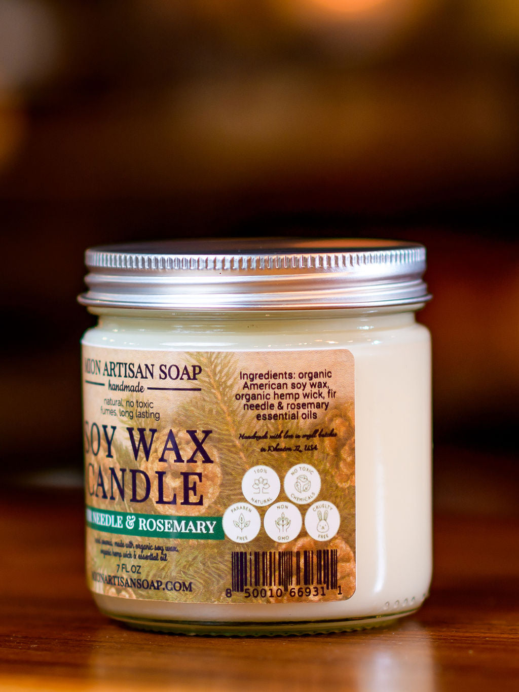 Fir Needle & Rosemary Soy Wax Candle | Long Lasting | 100% Natural