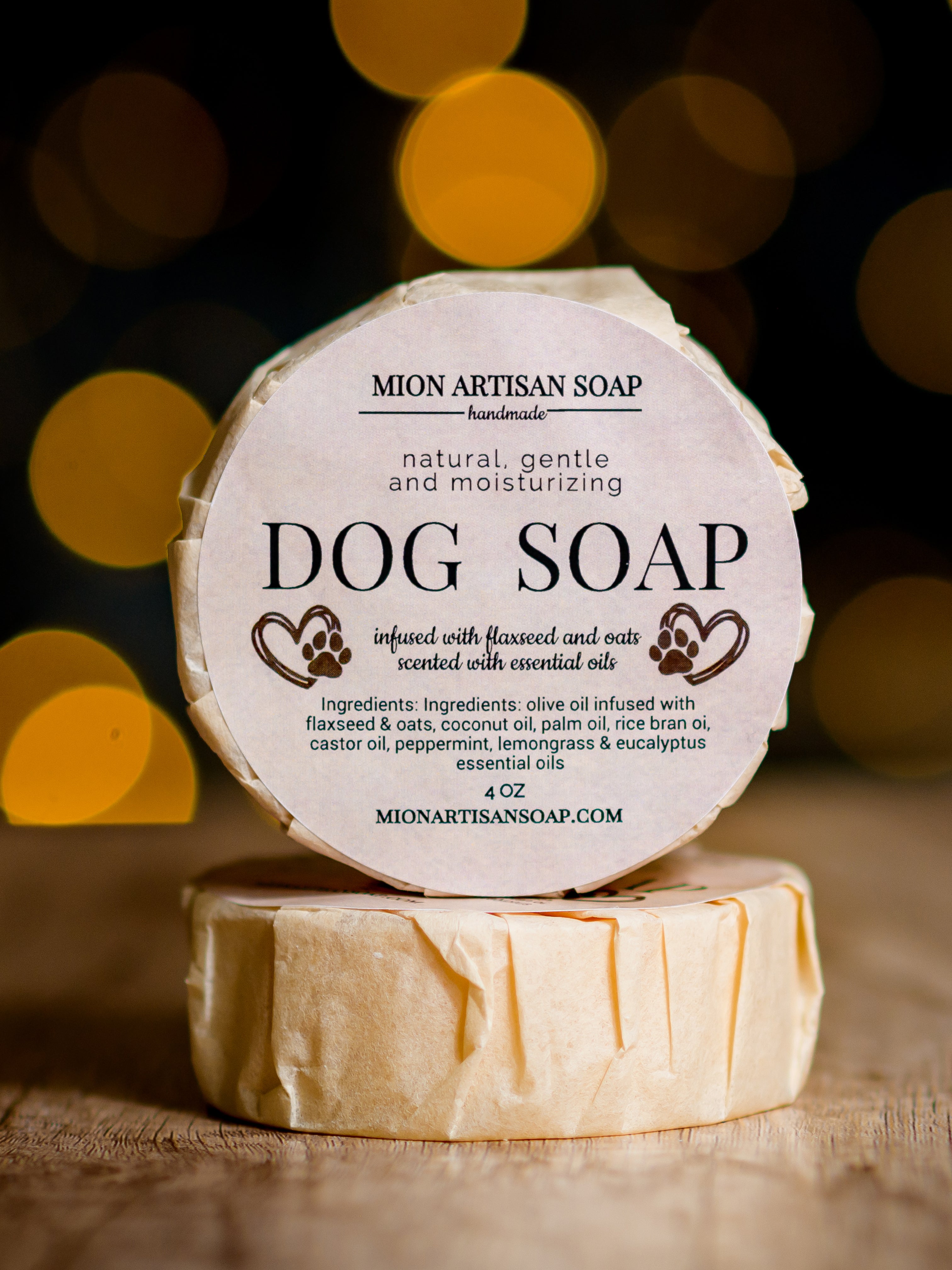 Dog Soap Infused With Flaxseeds and Oats MION Artisan Soap Co