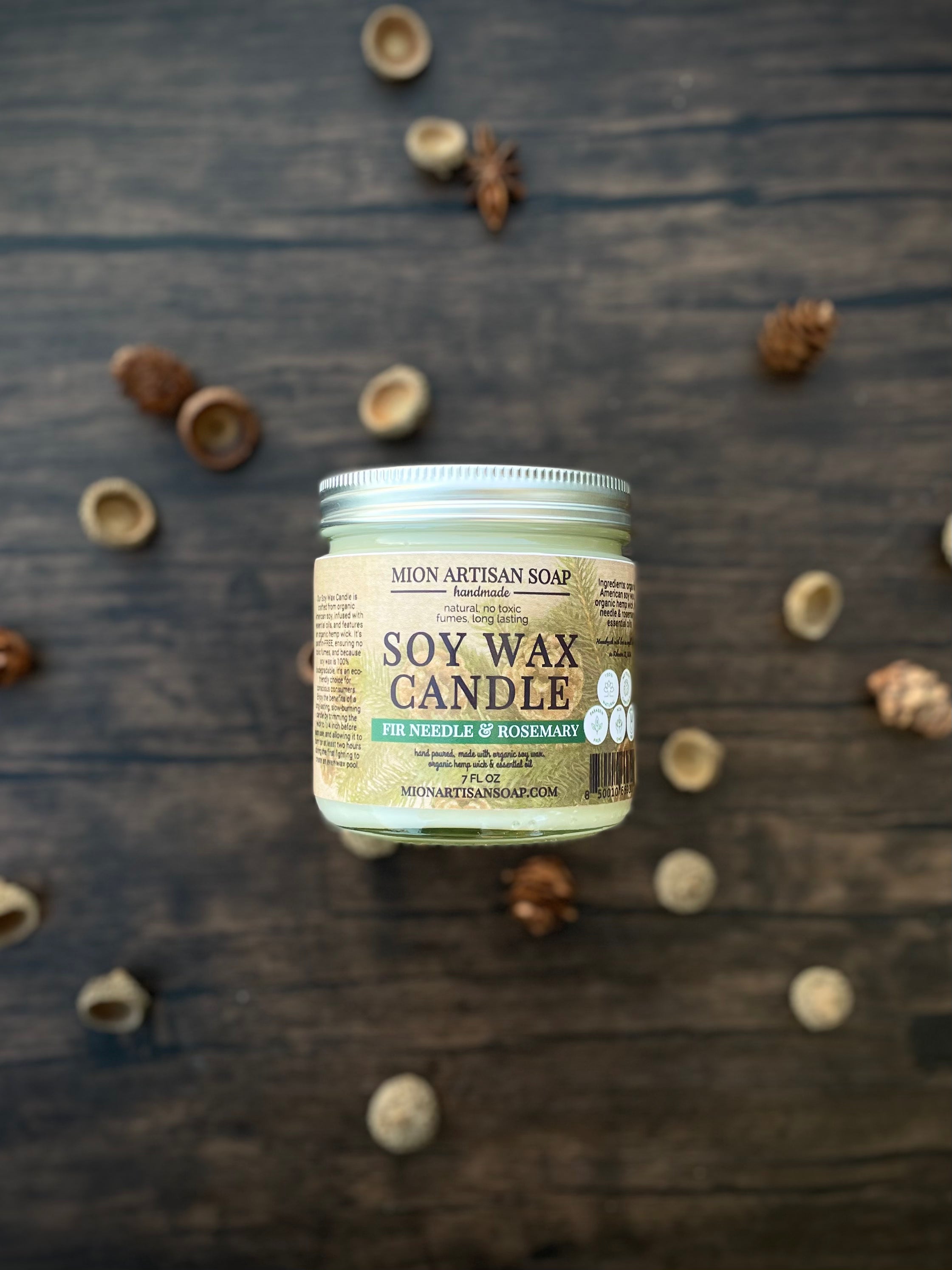 Fir Needle & Rosemary Soy Wax Candle | Long Lasting | 100% Natural