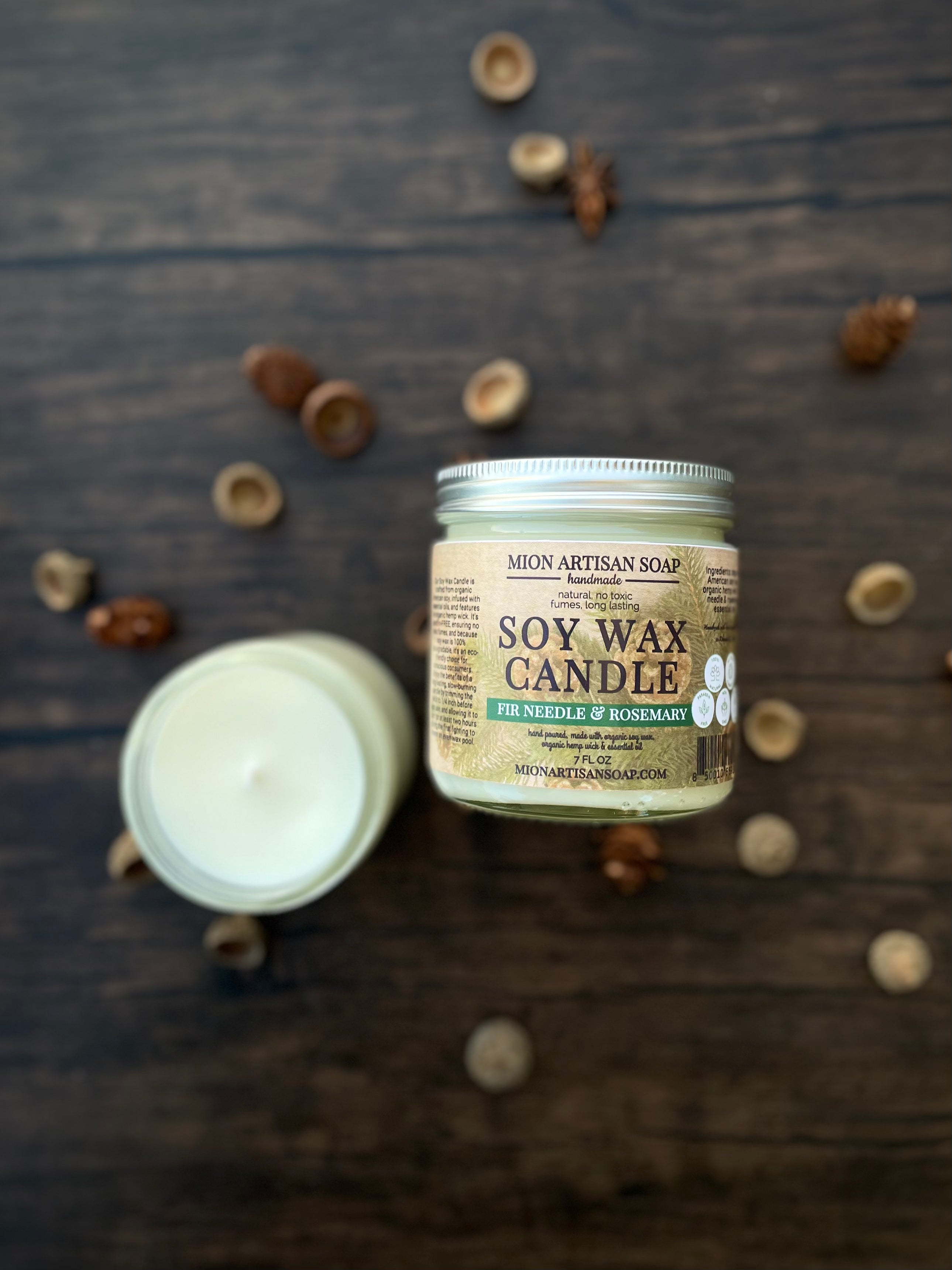 Fir Needle & Rosemary Soy Wax Candle | Long Lasting | 100% Natural