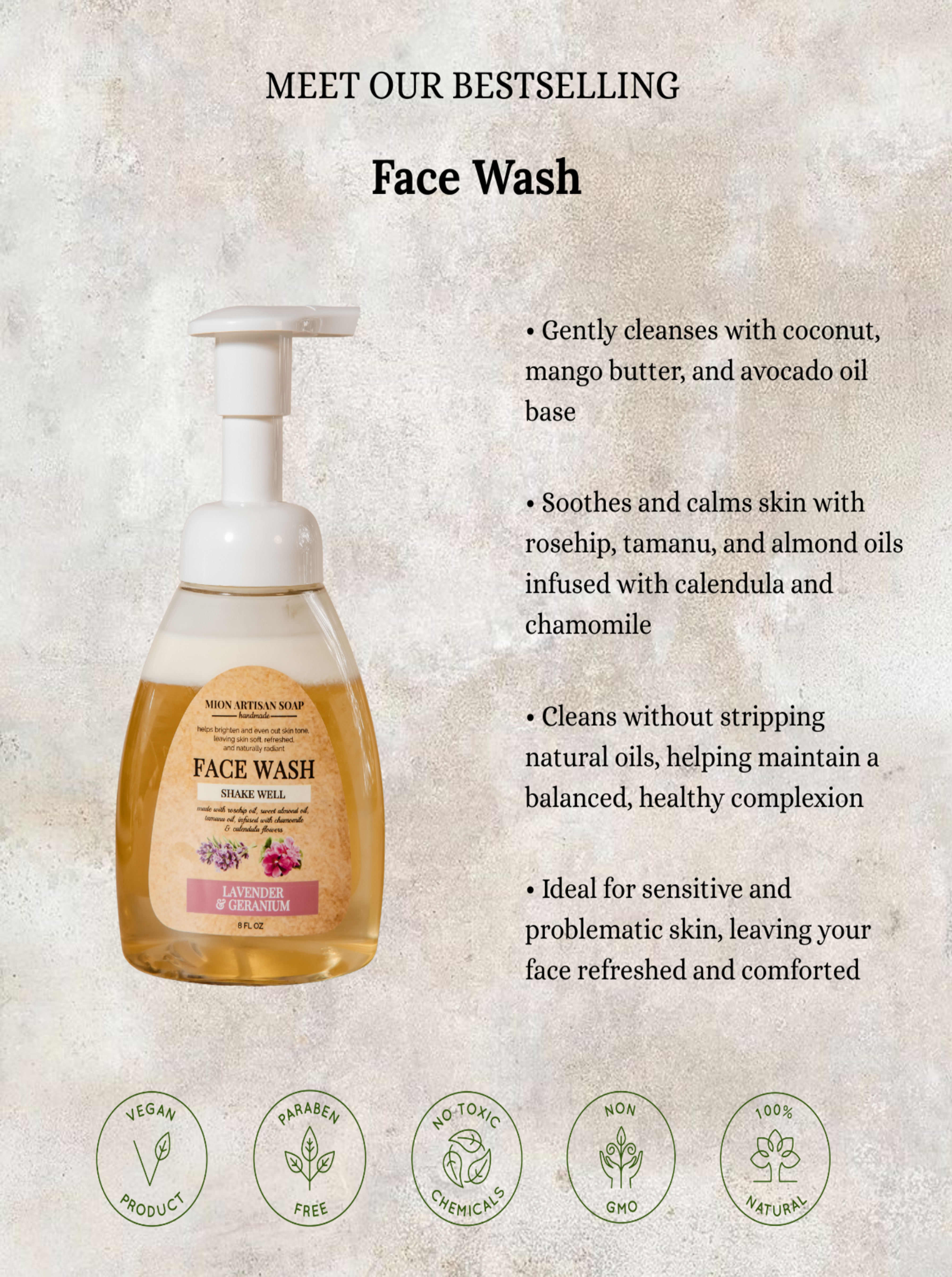 Face Wash | with Rose Hip and Tamanu Oils