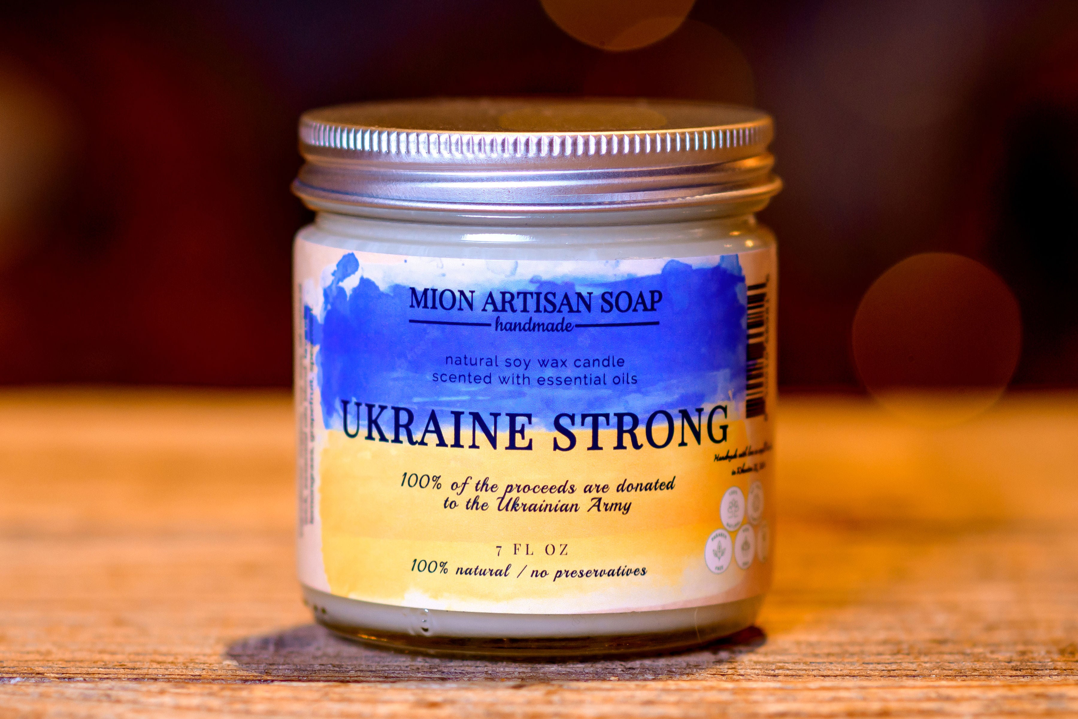 Ukraine Strong Candle