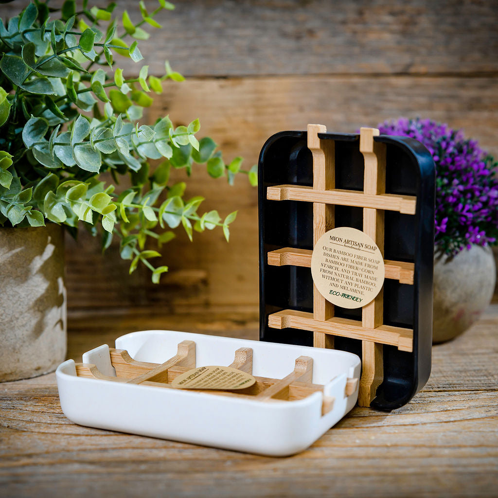 Eco-Friendly Bamboo Soap Dish With Tray | Non-Plastic