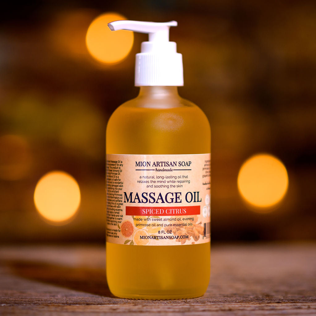 Body & Massage Oil 4 Oz. Citrus Essential Oils 5 Scents Organic Ingredients  