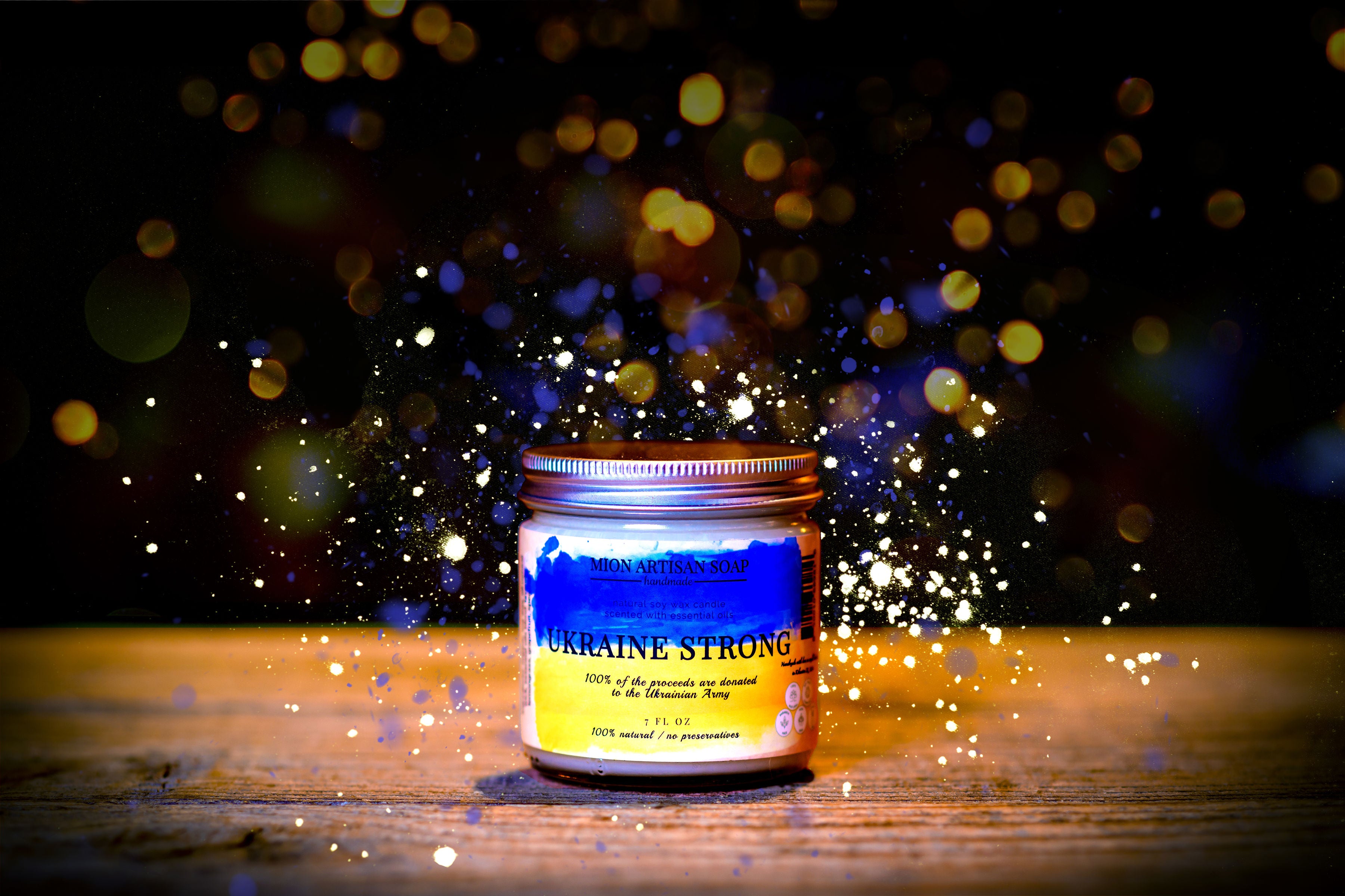 Ukraine Strong Candle